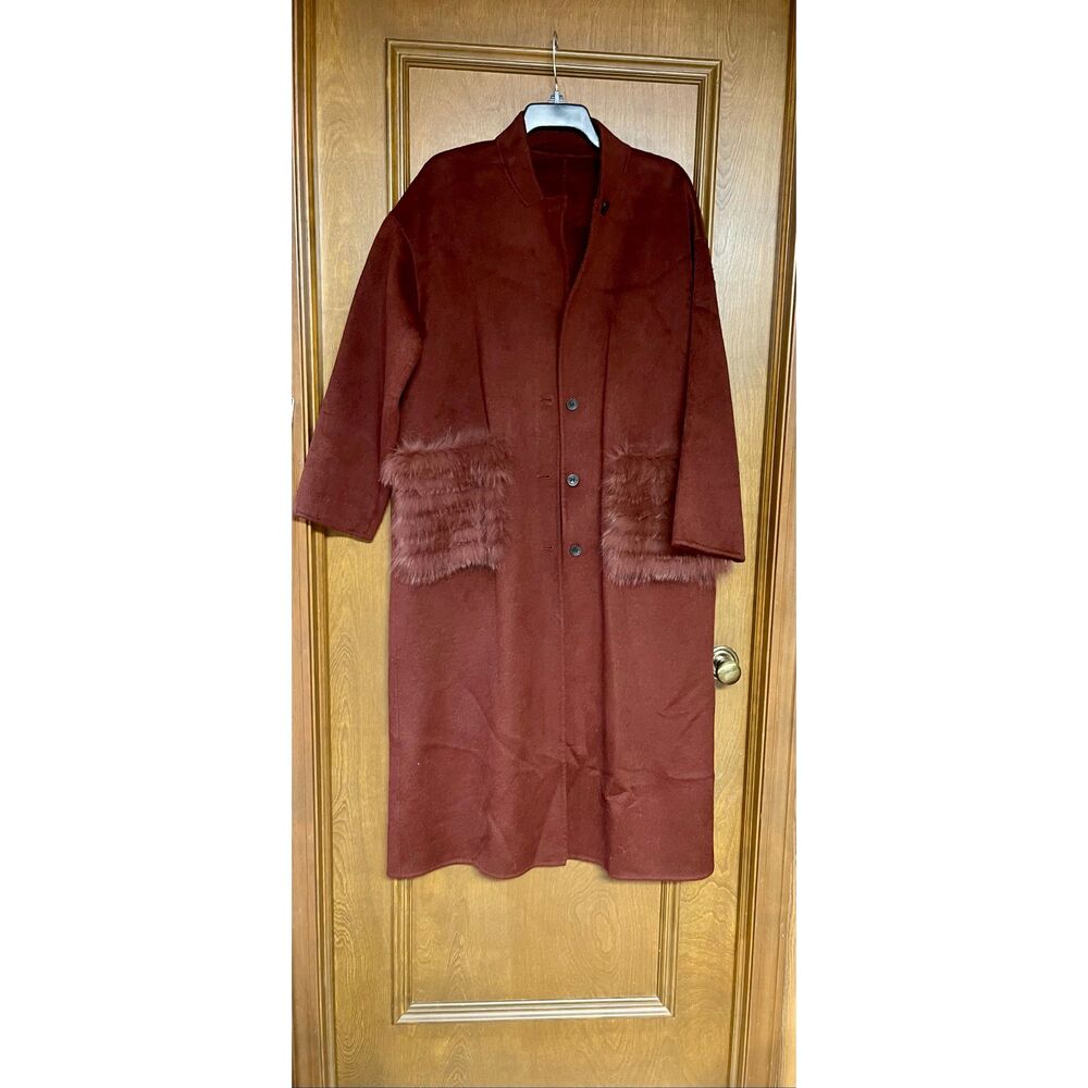 Lamb wool and fox fur coat/cardigan size M-L